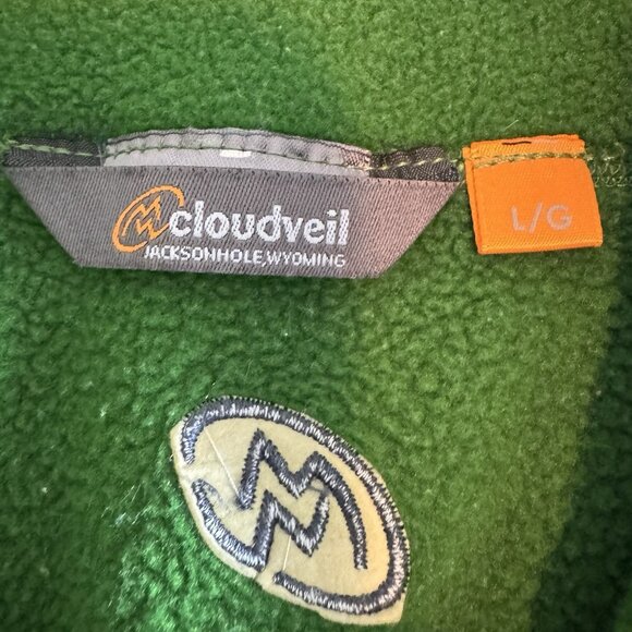Cloudveil Pullover Mens Large Green Half Zipper Polartec Stretch Outdoor Hiking - Picture 2 of 16
